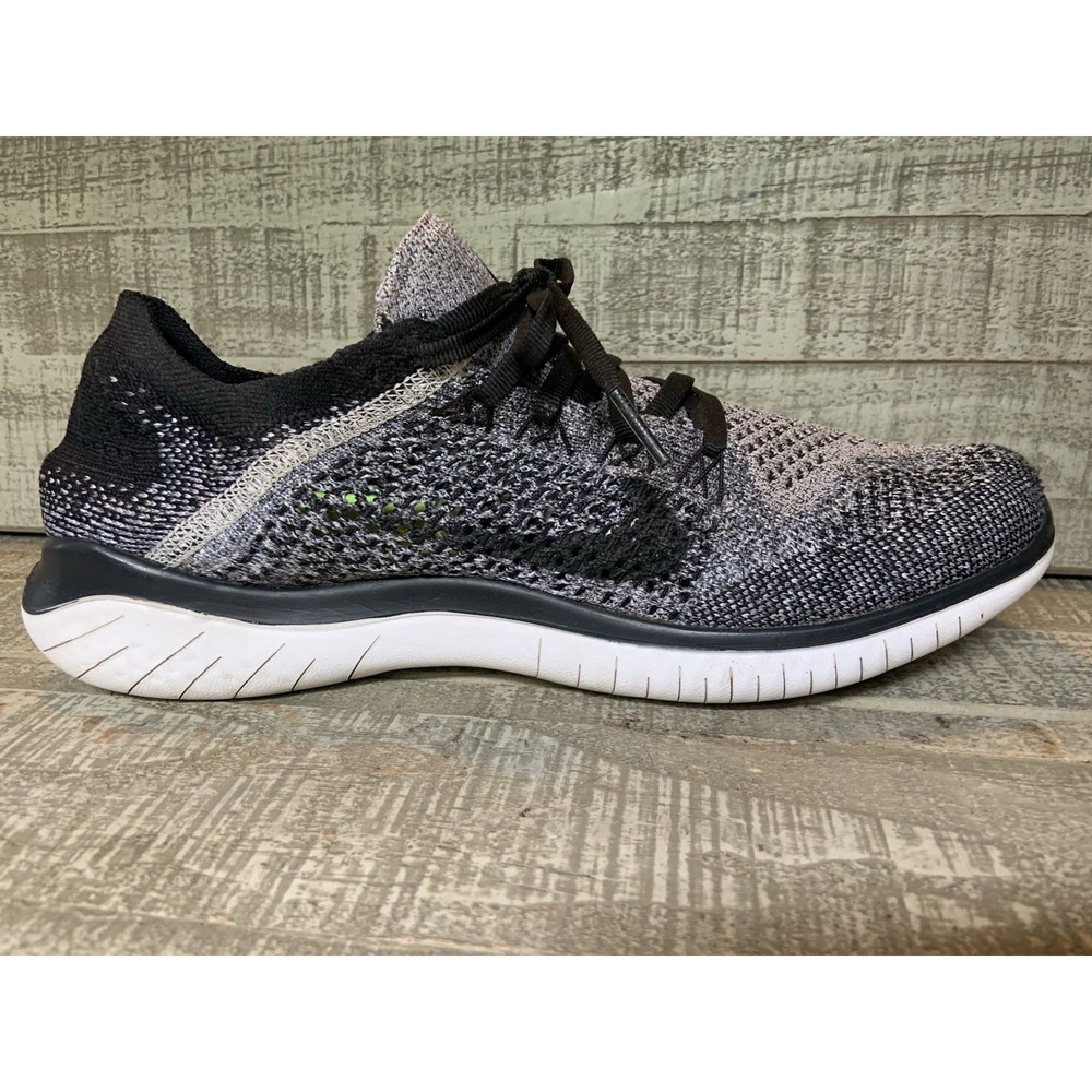Nike Free RN Flyknit 2018 Gray Shoes Women's 9 Black Running Athletic Sneakers